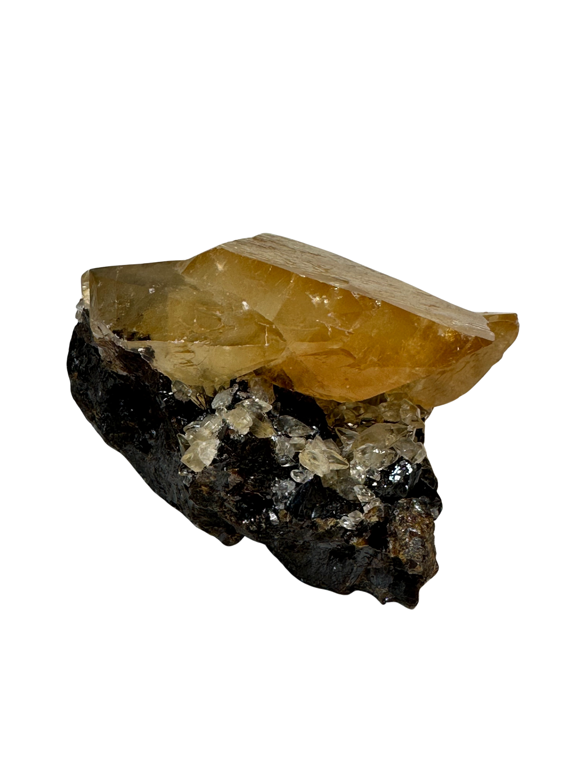 Orange Calcite w/ Sphalerite