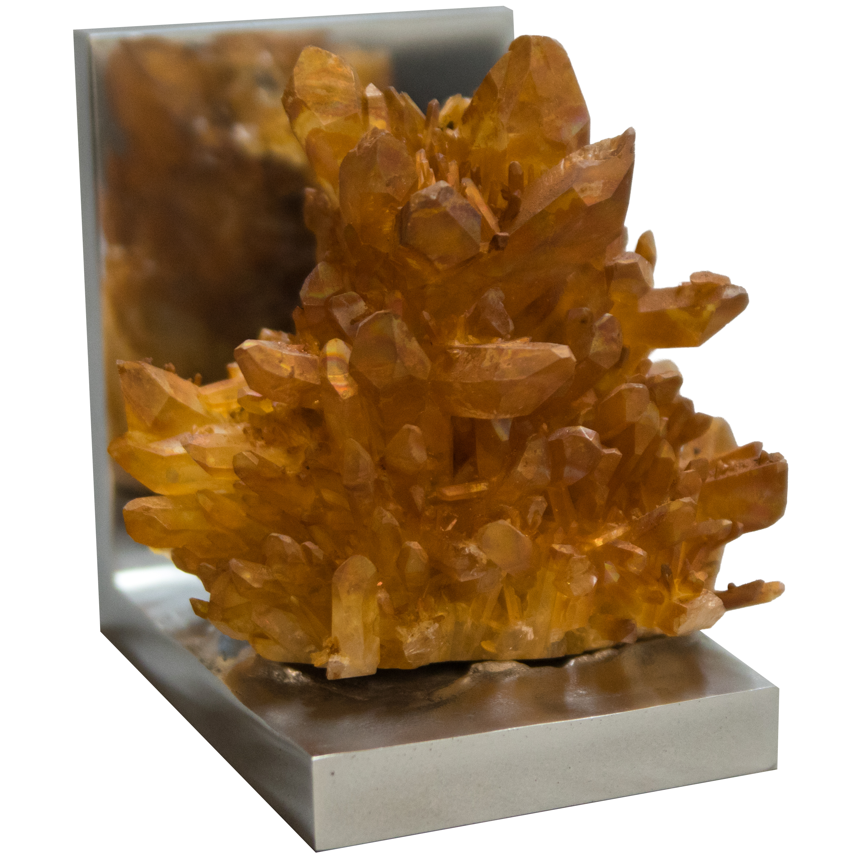 Quartz rouillé sur socle en aluminium