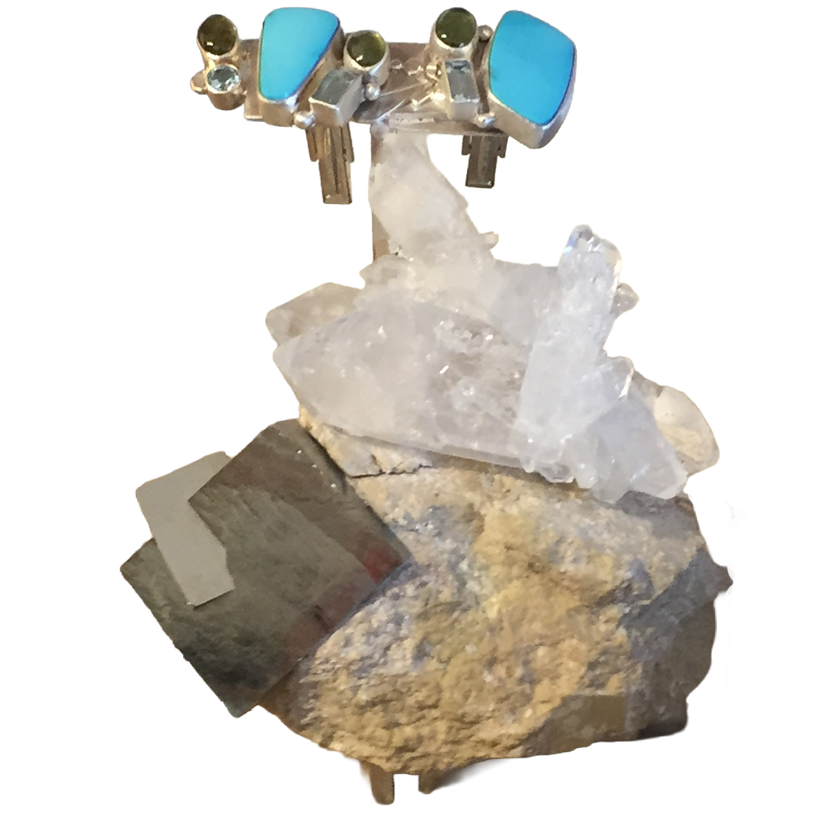 Boutons de manchette turquoise sur quartz