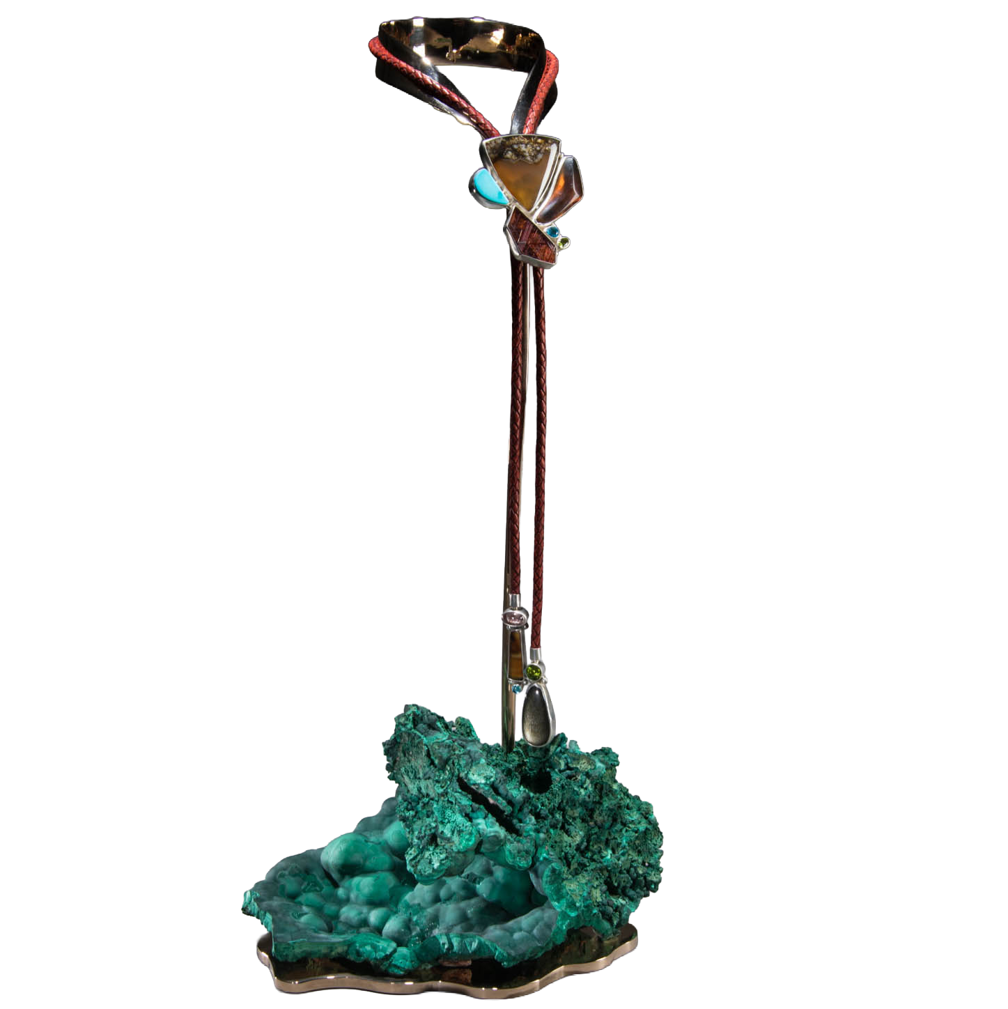 Montana Agate Bolo Tie sur Malachite
