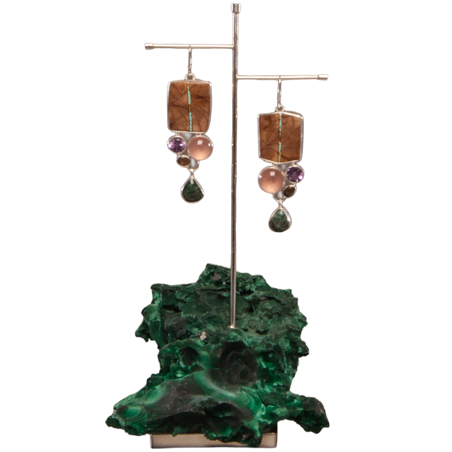 Royston Turquoise Earrings on Malachite
