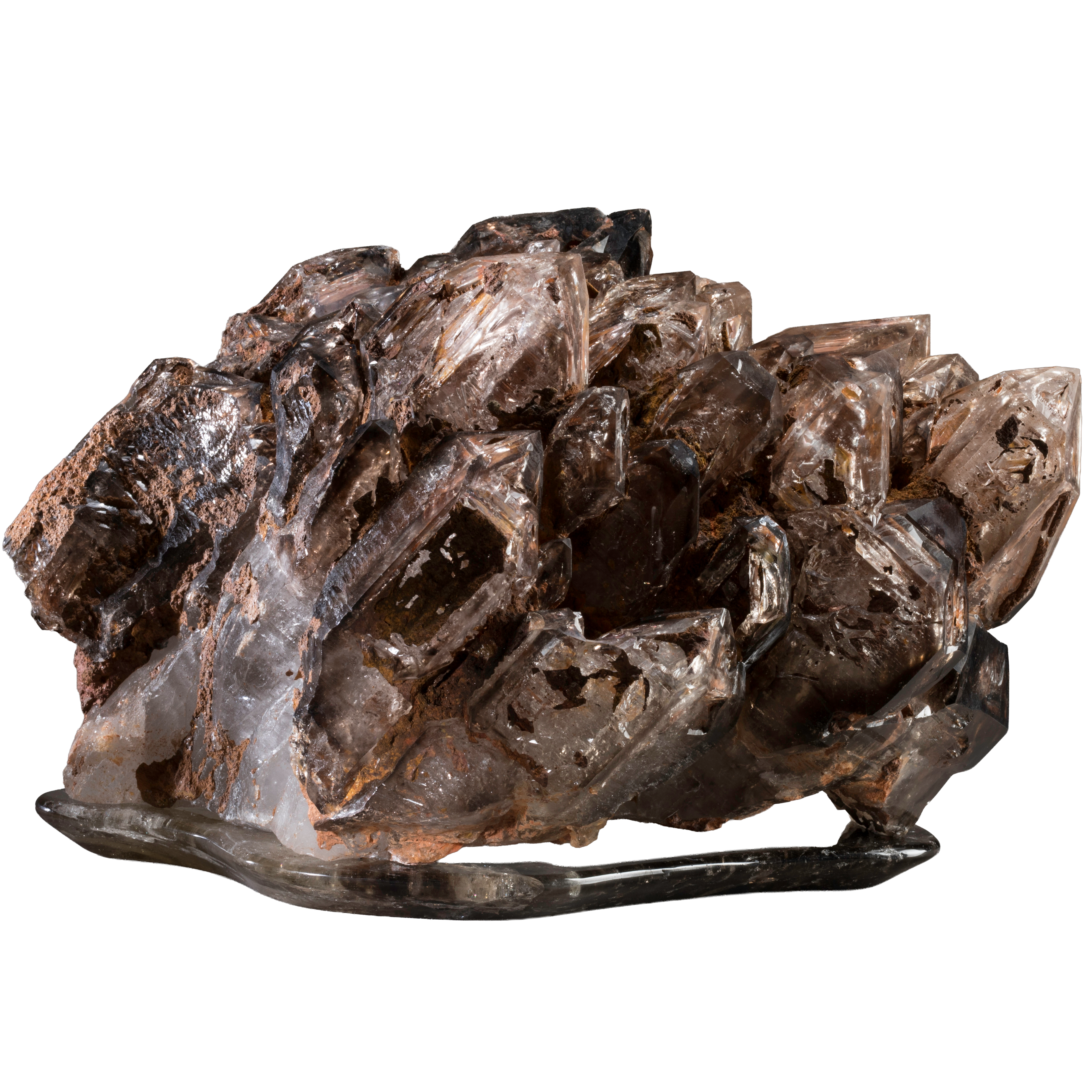 Quartz alligator sur socle en cristal