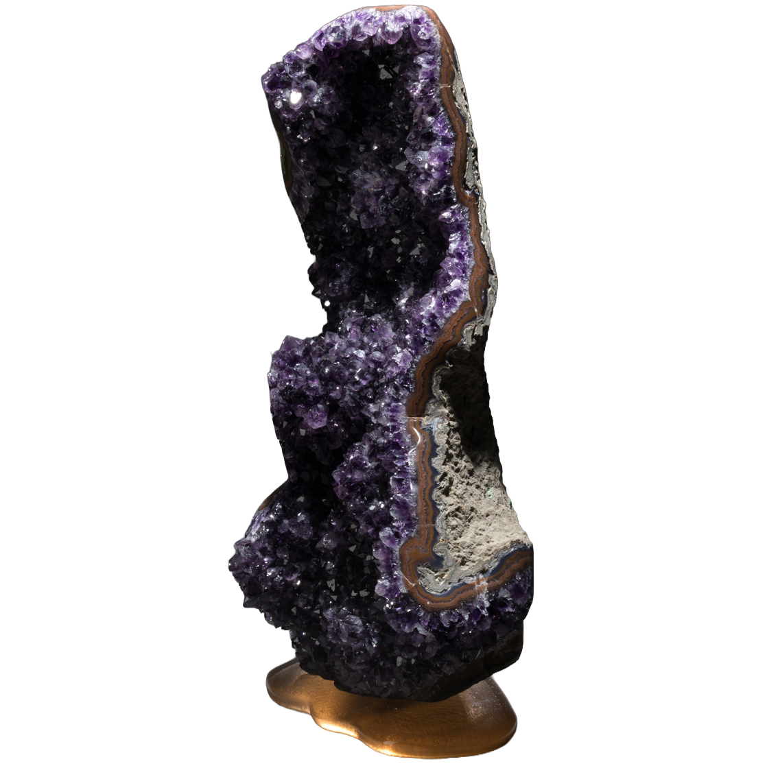 Améthyste sur verre moulé