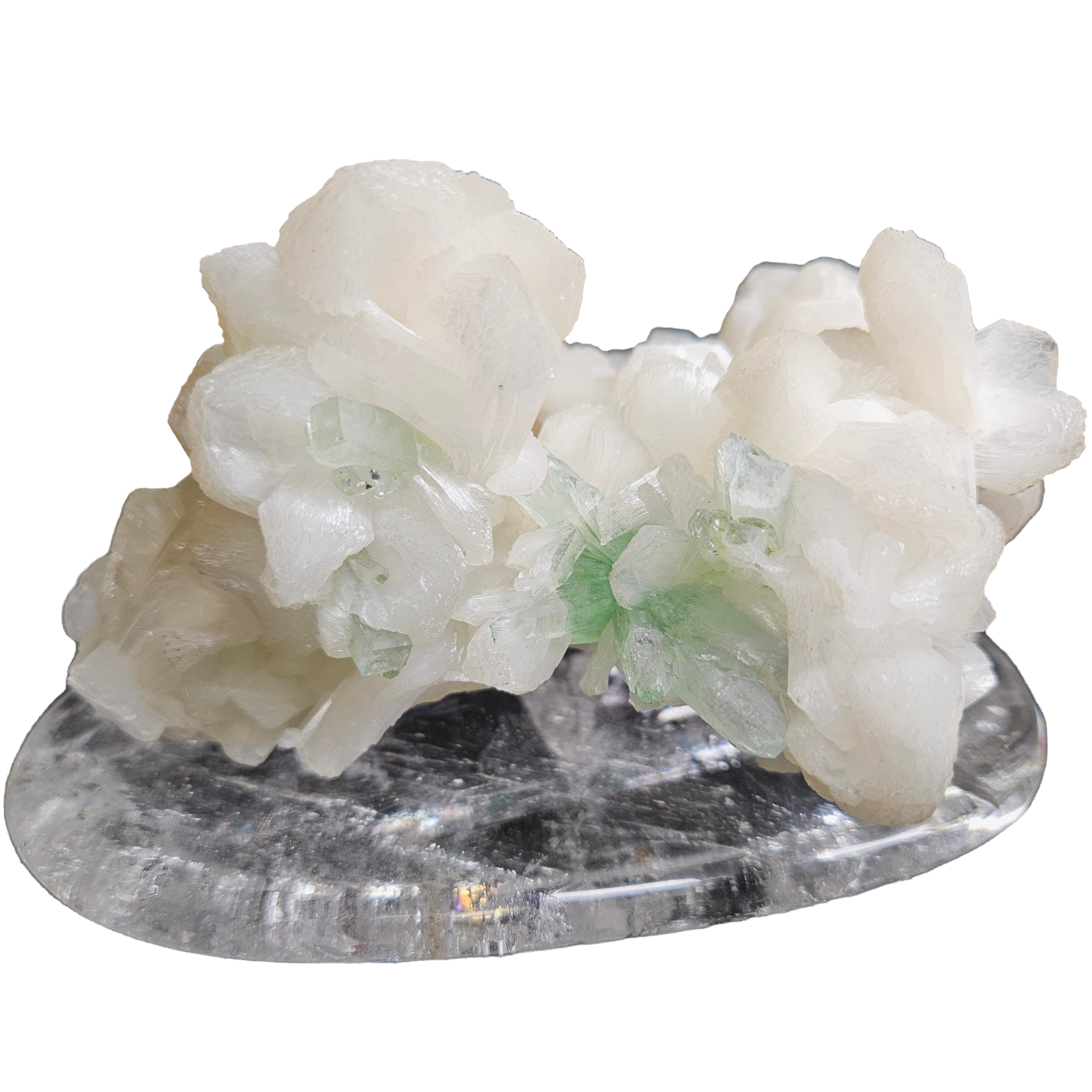 Apophyllite sur base cristalline