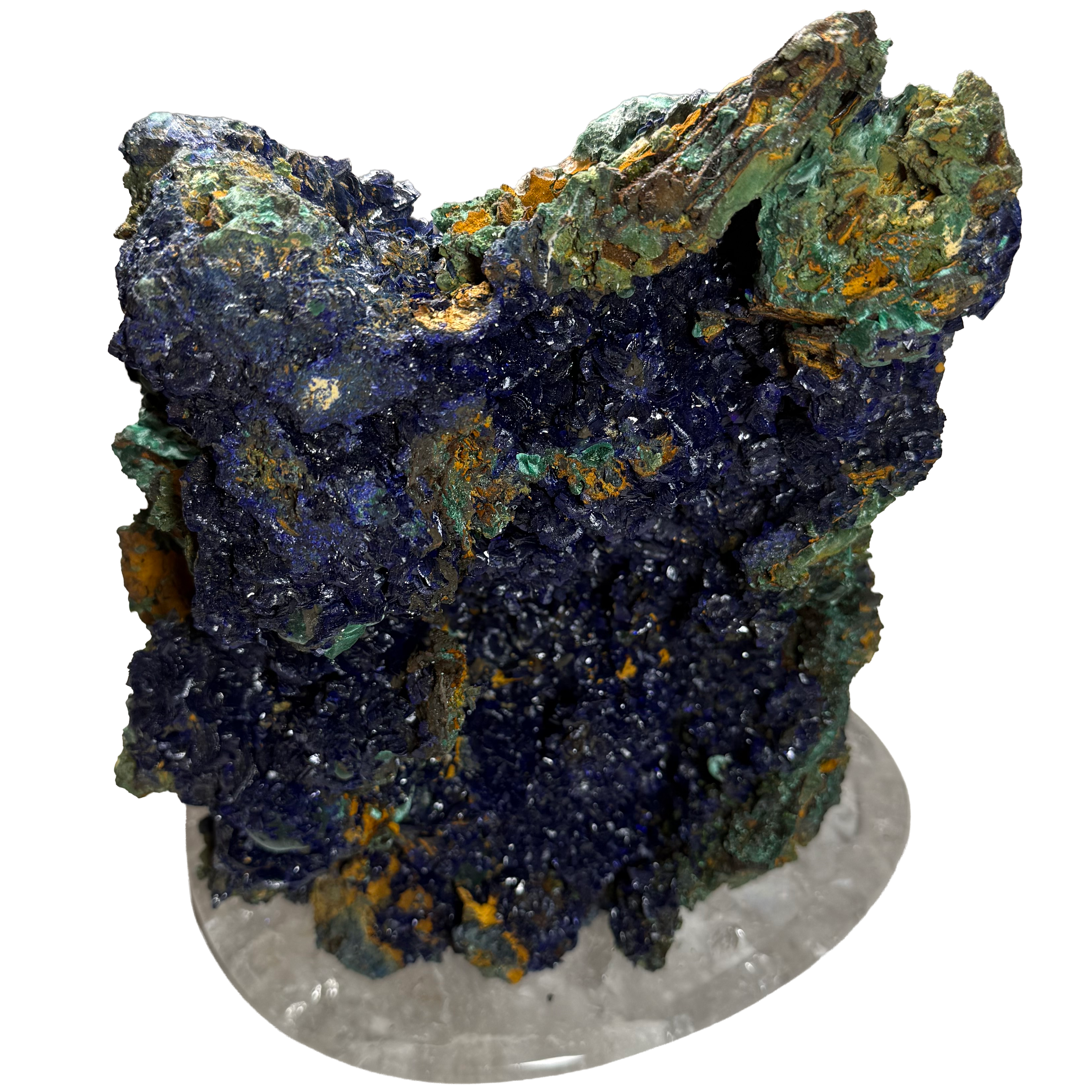 Azurite sur socle cristallin