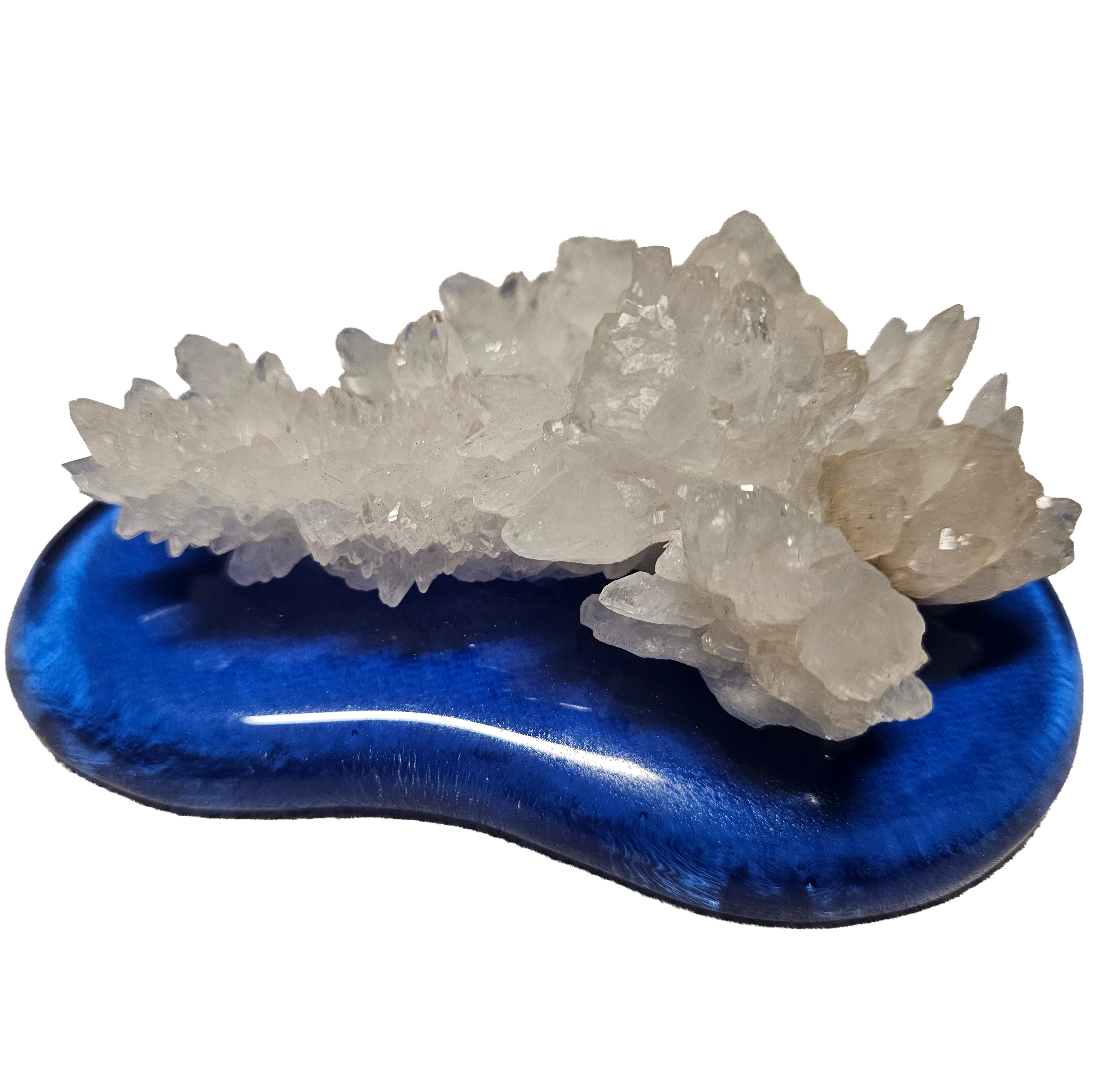 Snowflake on Sapphire Blue Glass