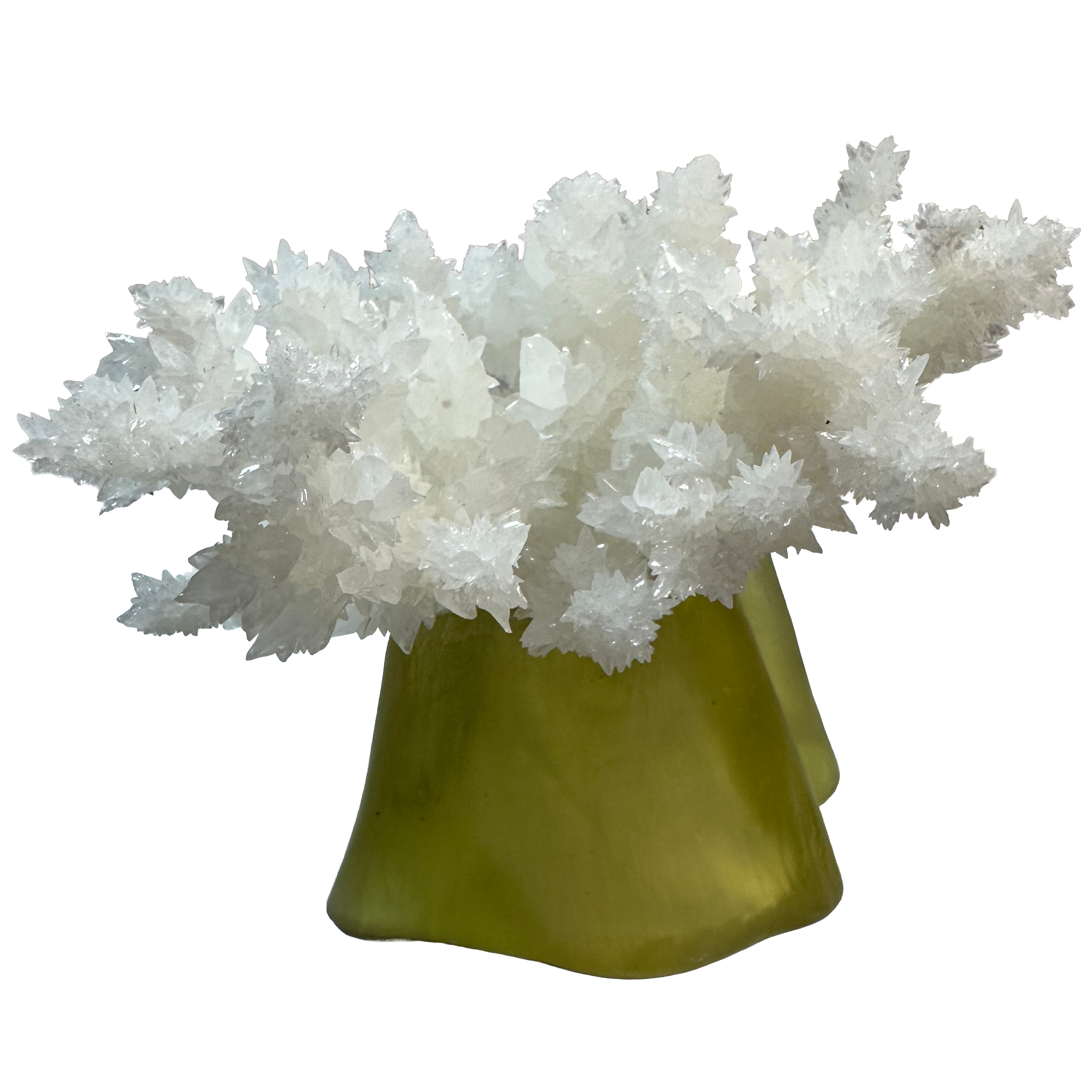 Snowflake Crystal on Yellow Glass Base