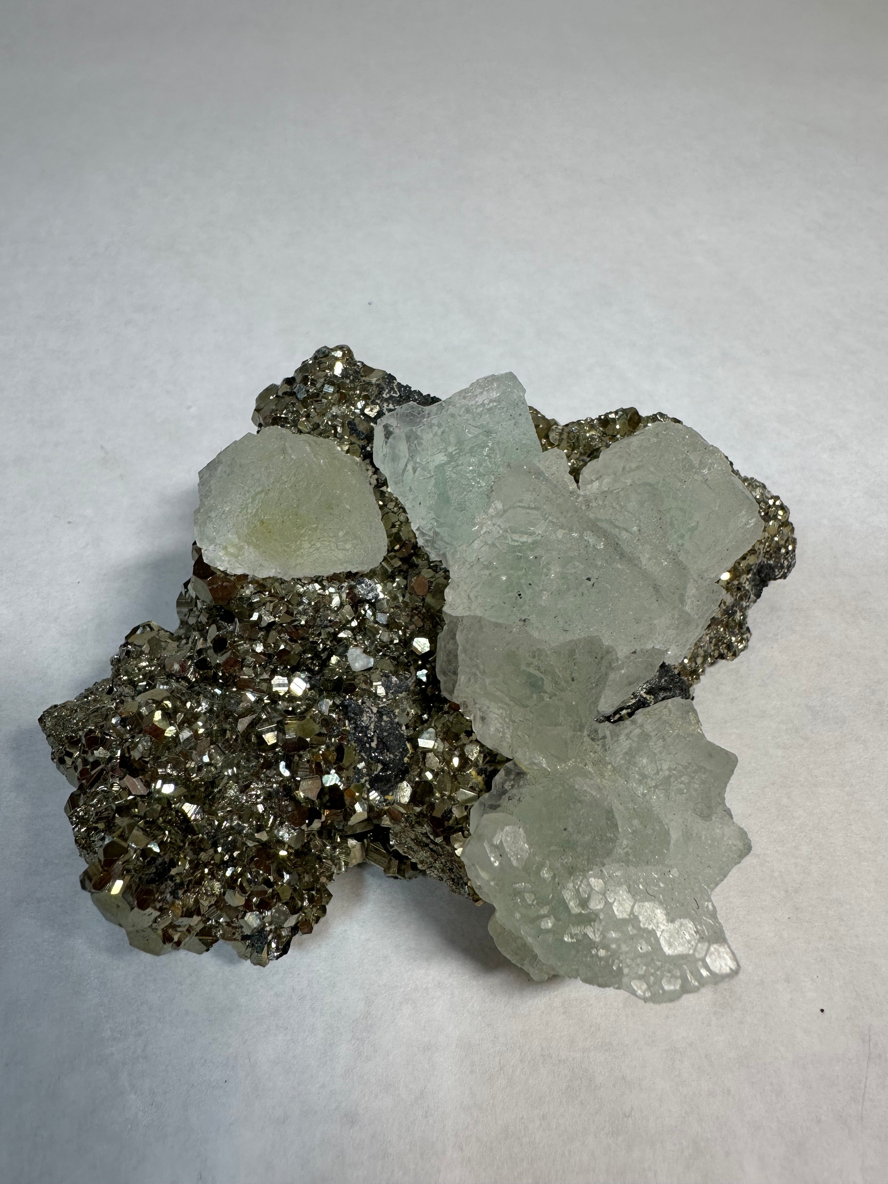 Pyrite w/ Fluorite