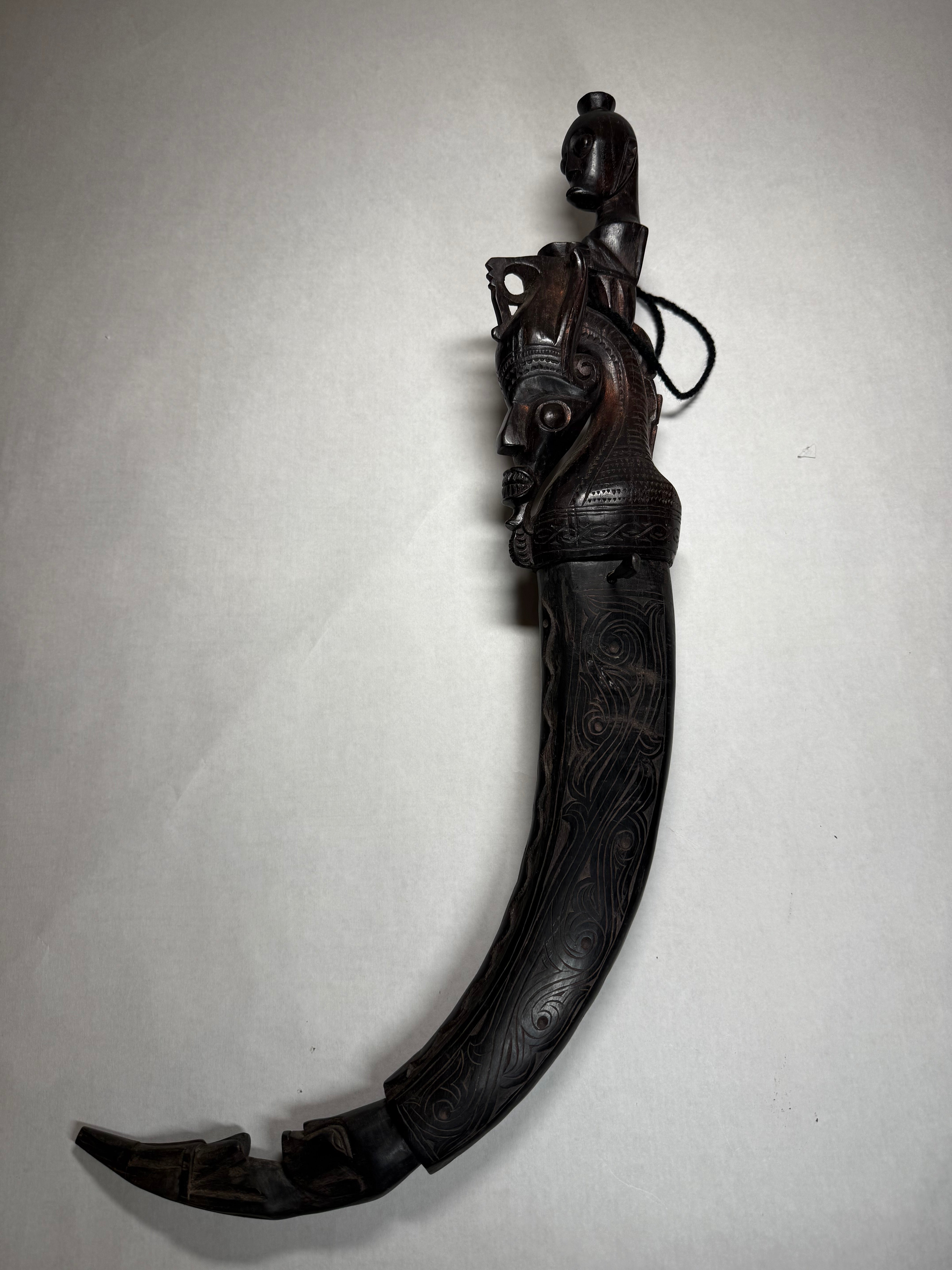 Corne antique décorative chinoise sculptée à la main