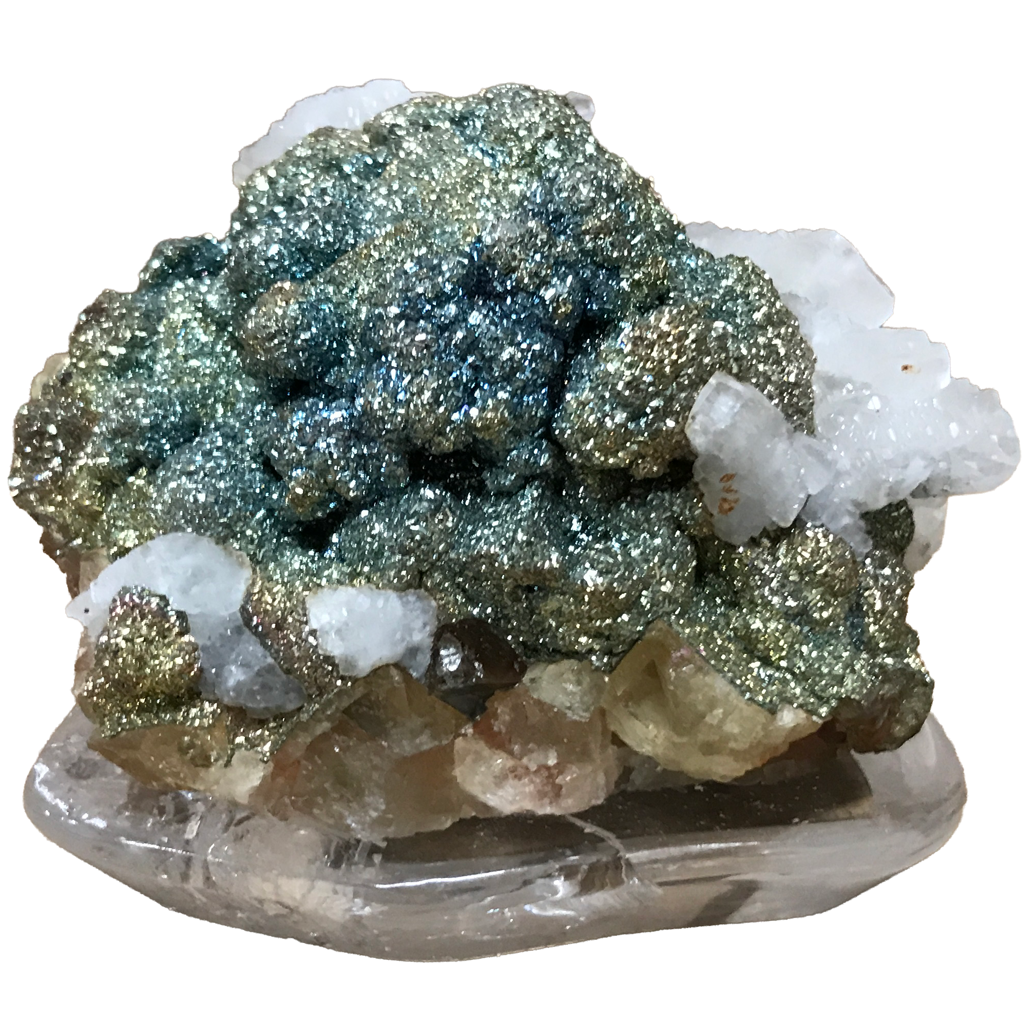 Pyrite sur base cristalline