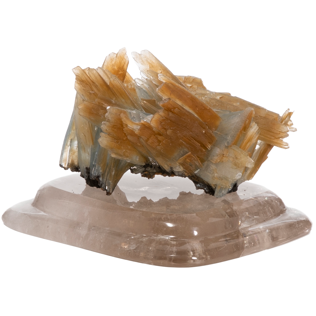 Barytine sur cristal clair