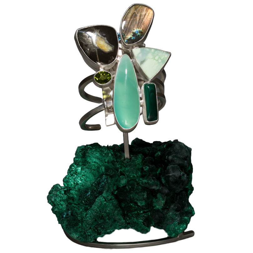 Bracelet chrysoprase sur malachite (AKA Juno)