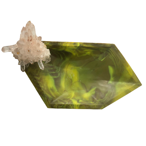 Quartz sur bol en verre Glacier